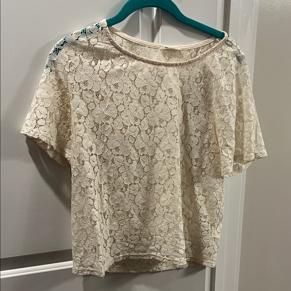 Cream Lace Top